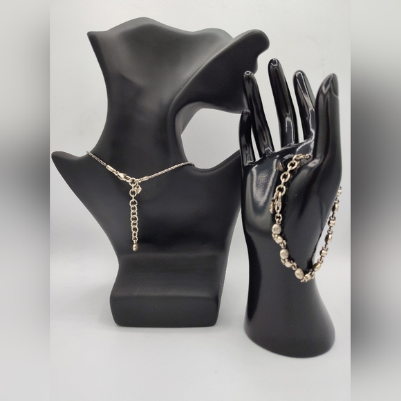 RETIRED VINTAGE Brighton Rigoletto Silvertone And Black Crystal Set - Picture 5 of 6